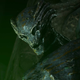 A screenshot of a fossilized space vampire from House of Ashes.
